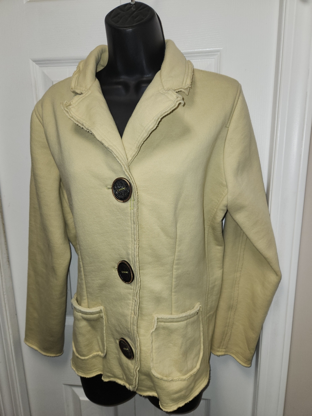 🍉Neon Buddha Button-Front Coat
